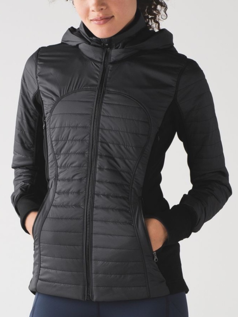 Lululemon First Mile Jacket black quilted front design
